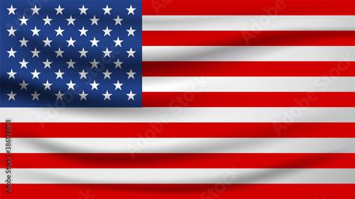United States Flag Vector Closeup Illustration 