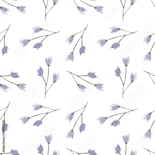 Seamless pattern with watercolor flowers in pastel colors. For delicate design, textiles, wallpapers, covers.