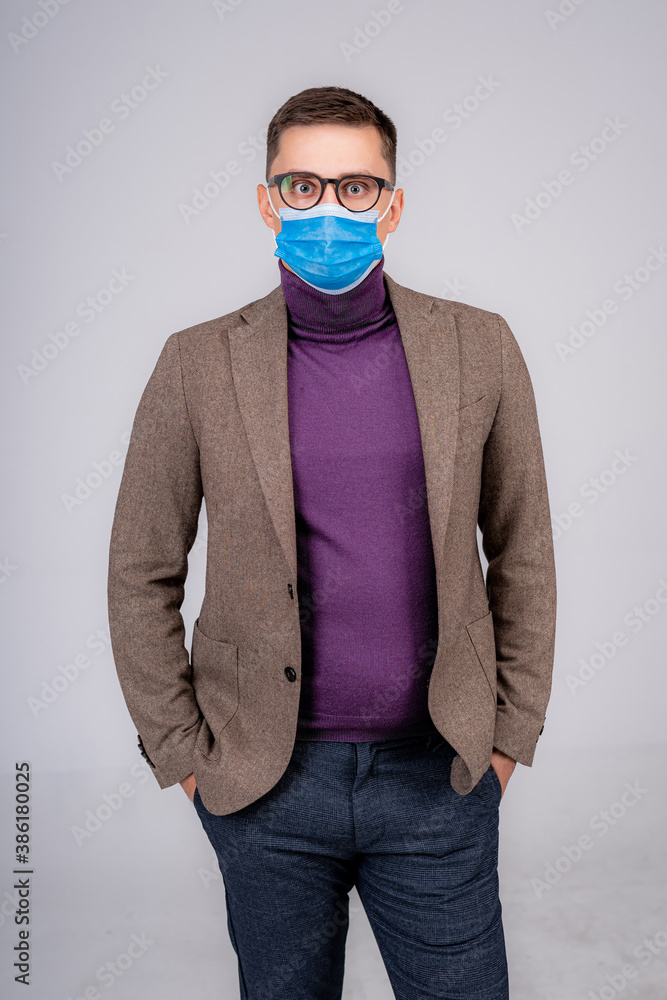 Businessman or office worker wearing mask for protection against Covid-19 or corona virus disease. Healthcare concept. Businessman or office worker wearing mask for protection against Covid-19 or corona virus disease. Healthcare concept.