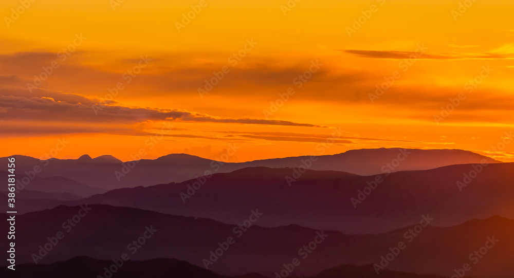 Beautiful sunrise over the Apennine mountains.
Beautiful sunrise over the Apennine mountains.