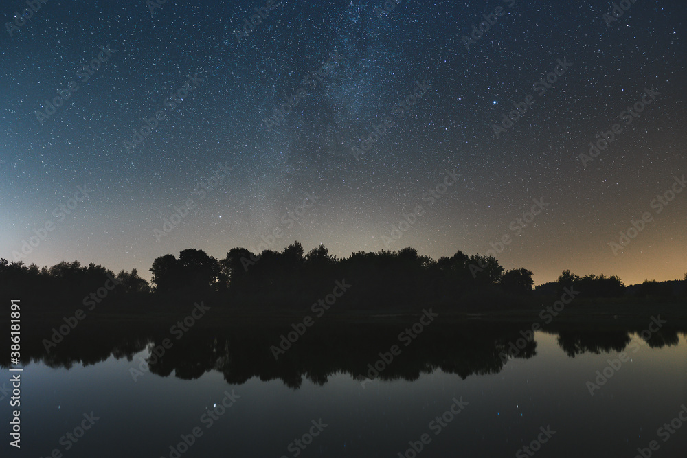 Milky Way over the pond