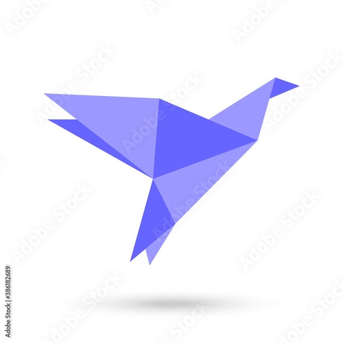 Free Download Violet Origami bird vector icon. filled flat sign for mobile concept and web design. Bird paper simple solid icon. - GFXLoad