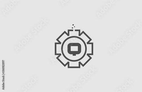 Q alphabet letter logo icon in green color. Creative flower design for company and business