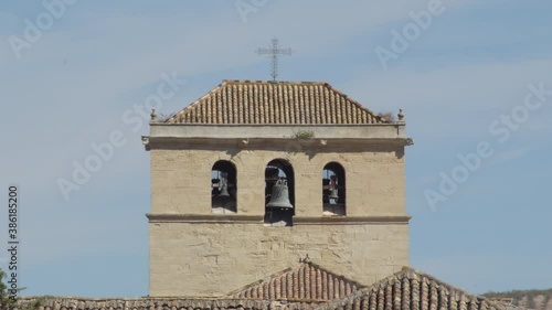 Towerbell of Encarnacion church in Alhama de Granada, Spain photo
