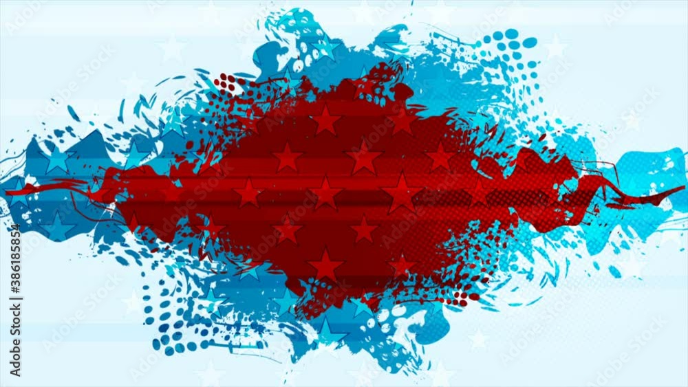 Grunge blot concept USA flag abstract motion background. Seamless ...