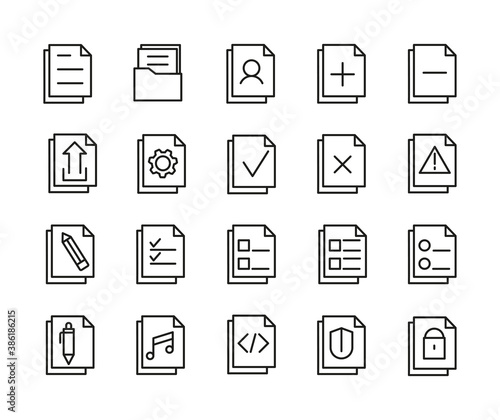 Vászonkép Simple Set Of Documents Related Outline Icons