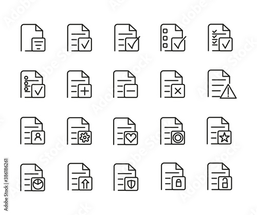 Simple Set Of Documents Related Outline Icons. Elements For Mobile Concept And Web Apps. Thin Line Vector Icons For Website Design And Development, App Development. Premium Pack.