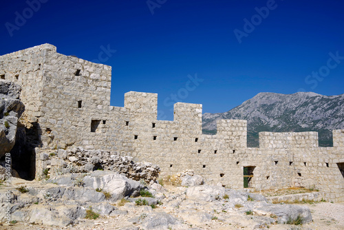 Starigrad Fortress above Omis resort  Dalmatia region of Croatia  Europe