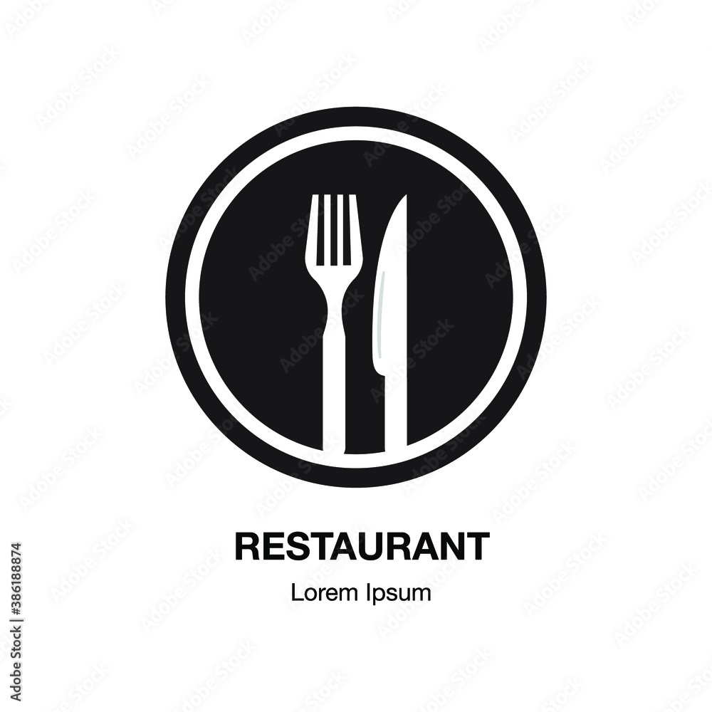 Restaurant logo with spoon and fork. Eps 10 vector illustration. Restaurant logo with spoon and fork. Eps 10 vector illustration.