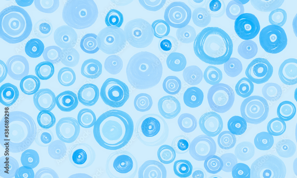 Blue Circles Background. Abstract Polka Dots 
