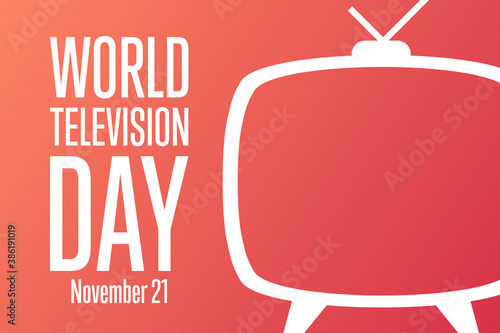 World Television Day. November 21. Holiday concept. Template for background, banner, card, poster with text inscription. Vector EPS10 illustration.