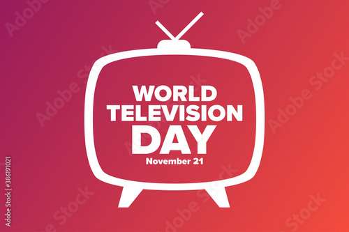 World Television Day. November 21. Holiday concept. Template for background, banner, card, poster with text inscription. Vector EPS10 illustration.