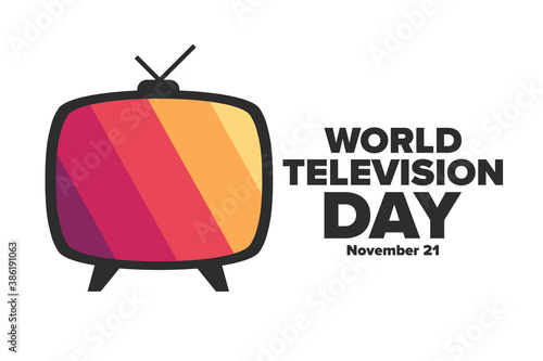 World Television Day. November 21. Holiday concept. Template for background, banner, card, poster with text inscription. Vector EPS10 illustration.