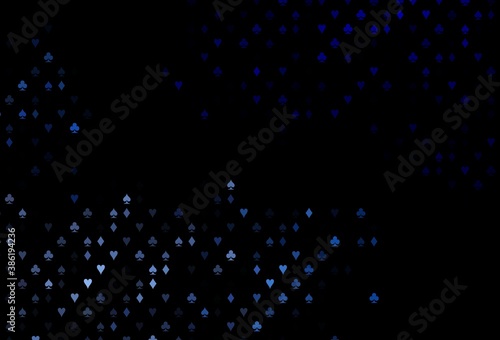Fototapeta Naklejka Na Ścianę i Meble -  Dark BLUE vector template with poker symbols.
