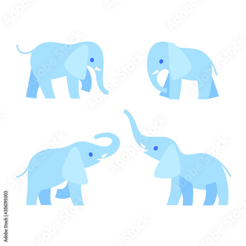 Cartoon elephant sketch line icon. Сute animals set of icons. Childish print for nursery, kids apparel, poster, postcard, pattern.