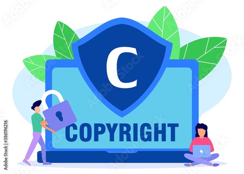 Illustration vector graphic cartoon character of copyright