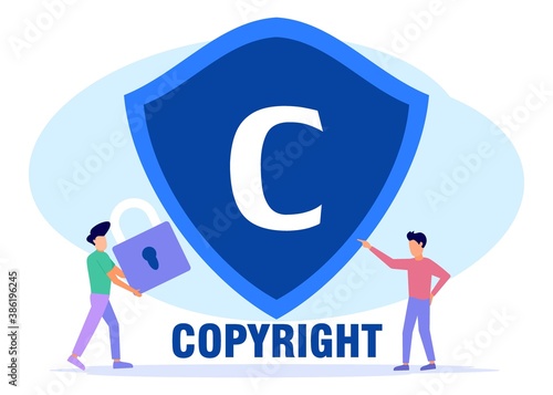 Illustration vector graphic cartoon character of copyright