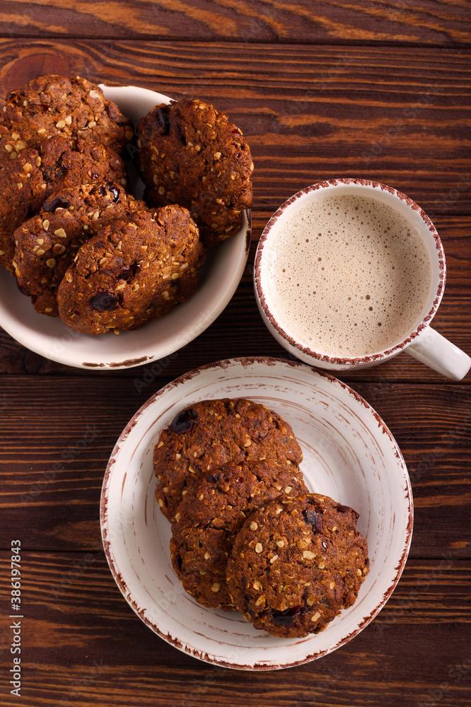 Fototapeta premium Chewy date and oat cookies