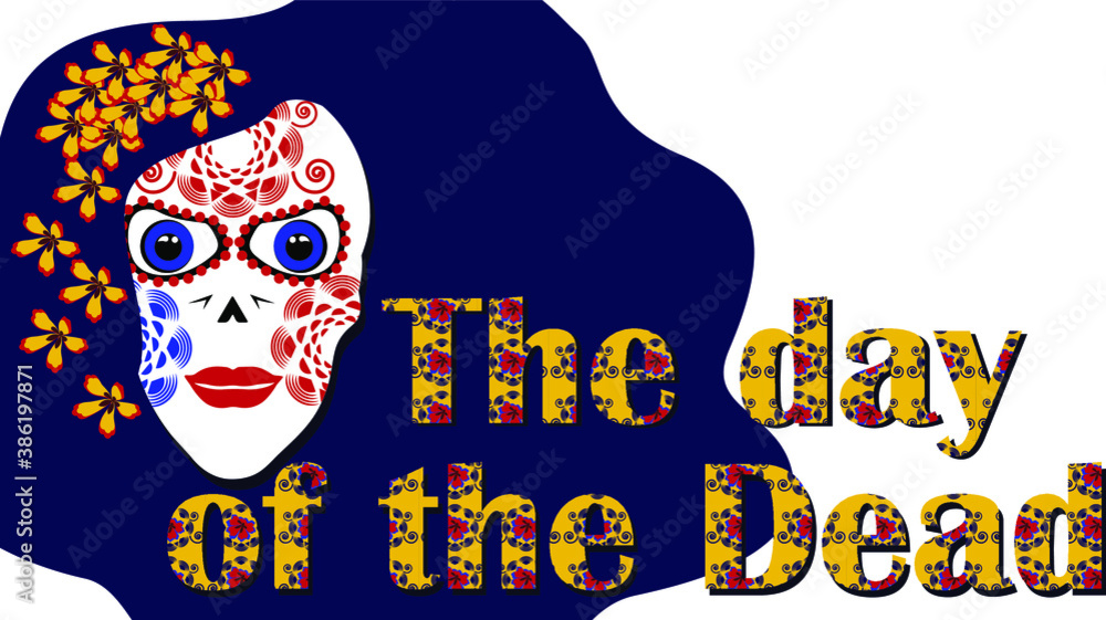 Vector illustration. El día de los Muertos. The traditional character of the Day of the Dead is Katrina.