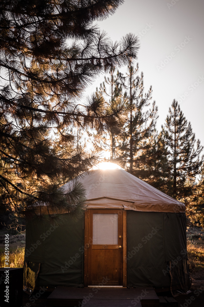 tent in the morning