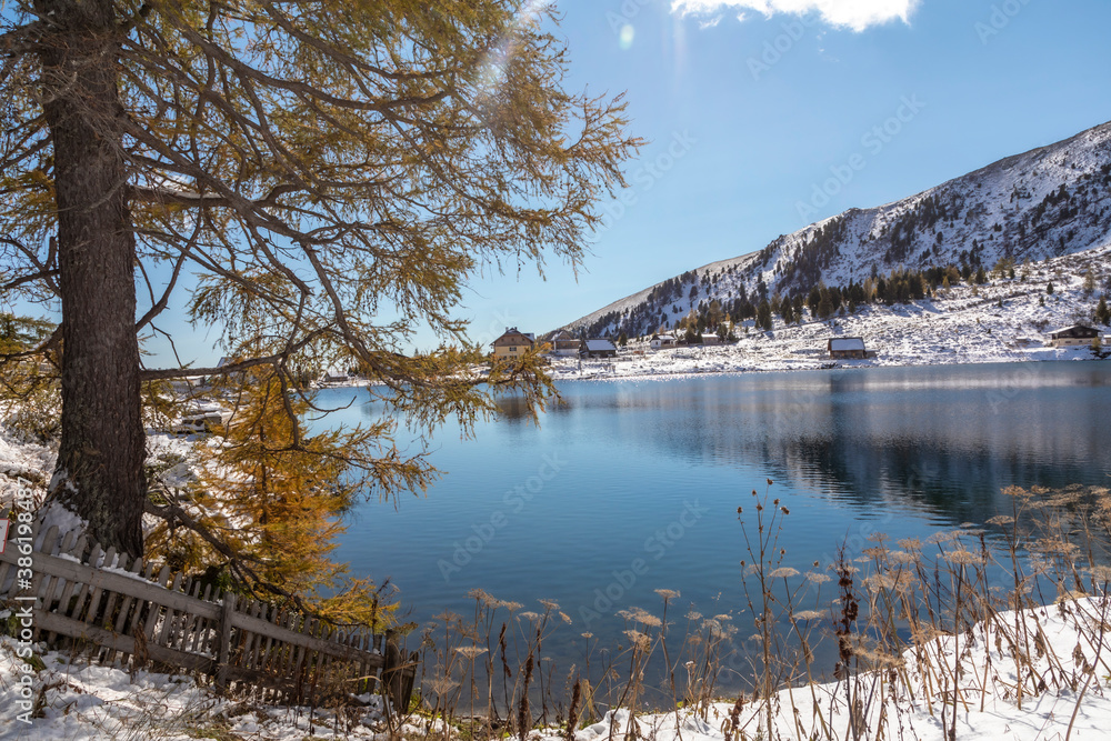 view over the lake Falkertsee, Carinthia, Austria