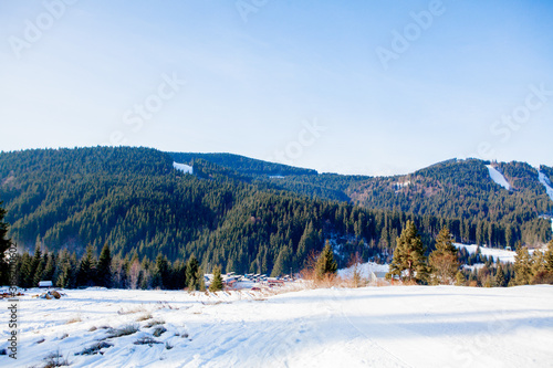 Wallpaper Mural Skiing people and the chair lifts of ski region in Ukraine Torontodigital.ca