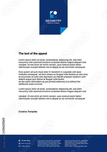 Corporate letterhead, minimalistic design, vector	
