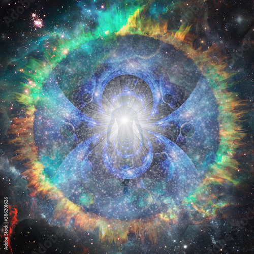 Obraz na plátne Essence of light in space. Spirit or aura. 3D rendering