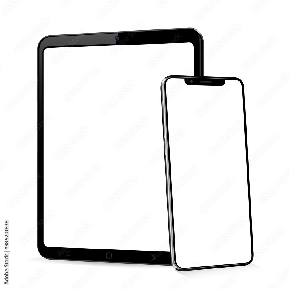 Tablet with smart phone mock up Tablet with smart phone mock up