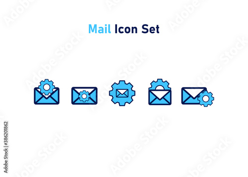 setting icon. setting with mail symbol. Concept of chat / message  . Vector illustration, vector icon concept.