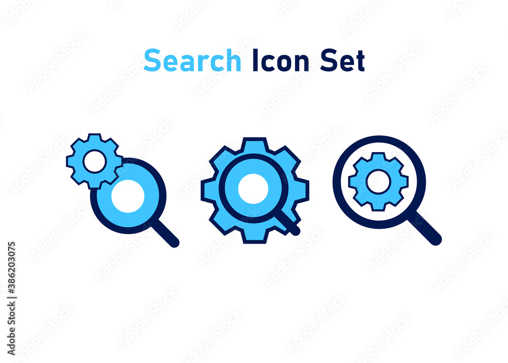 setting icon. setting with search symbol. Concept of search setting. Vector illustration, vector icon concept. setting icon. setting with search symbol. Concept of search setting. Vector illustration, vector icon concept.