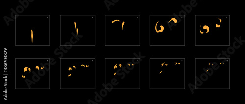 Smoke effect. dust smoke animation sprite sheet. classic dust smoke effect animation for game or cartoon or animation. vector style animation effect 1903.