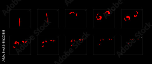 Smoke effect. fire smoke animation sprite sheet. classic fire smoke effect animation for game or cartoon or animation. vector style fire animation effect 1904.