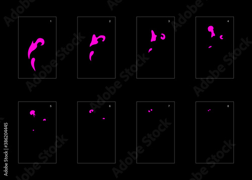 Smoke effect. poison smoke animation sprite sheet. classic poison smoke effect animation for game or cartoon or animation. vector style poison animation effect 1918.