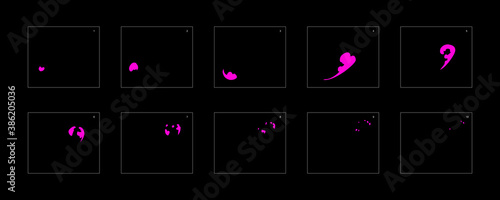 Smoke effect. poison smoke animation sprite sheet. classic poison smoke effect animation for game or cartoon or animation. vector style poison animation effect 1930.