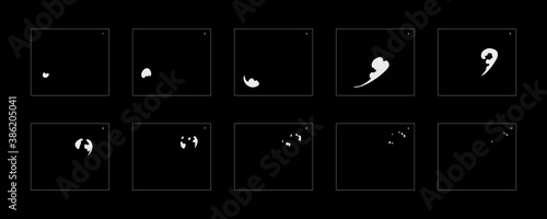 Smoke effect. smoke animation sprite sheet. classic smoke effect animation for game or cartoon or animation. vector style animation effect 1925.