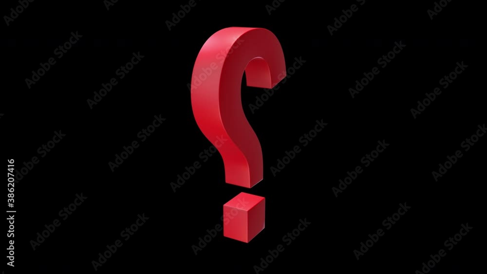A red 3d question marks pop in and out on alpha channel background. A red 3d question marks pop in and out on alpha channel background.