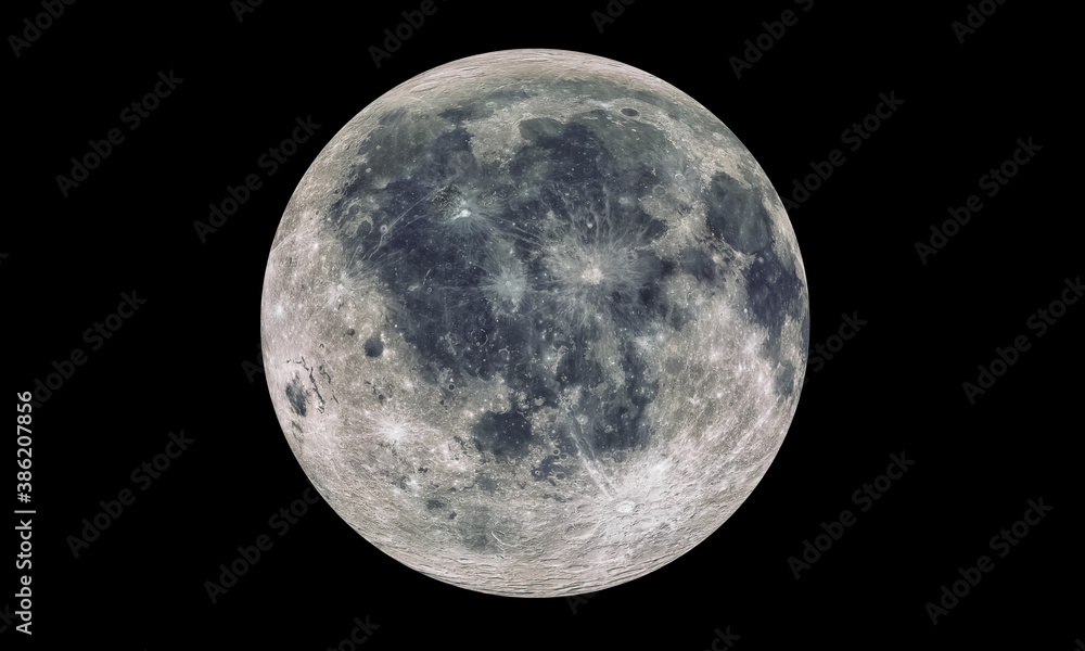 The Moon Isolated in black (Elements of this image furnished by NASA). 3D rendering The Moon Isolated in black (Elements of this image furnished by NASA). 3D rendering