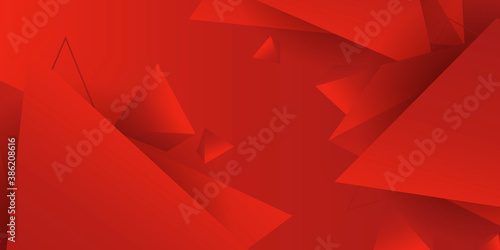 Modern red abstract background with 3D overlap triangle shapes. Suit for social media post stories and presentation template.