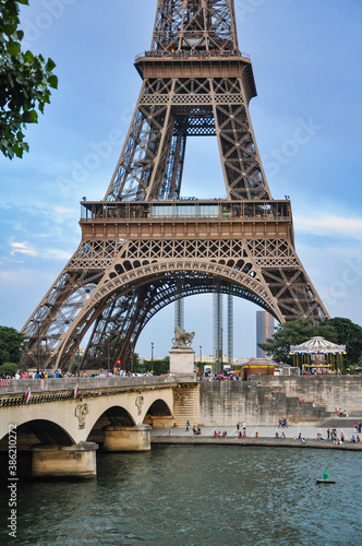Eiffel Tower on the Champ de Mars in Paris  France  Europe
