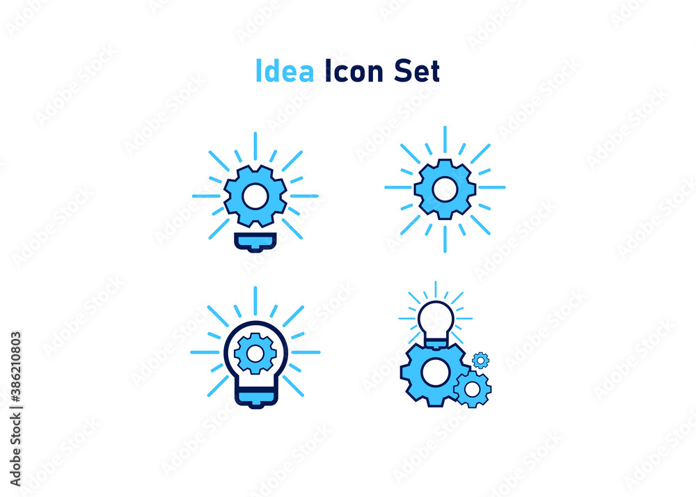 setting icon. setting with idea symbol. Vector illustration, vector icon concept. setting icon. setting with idea symbol. Vector illustration, vector icon concept.