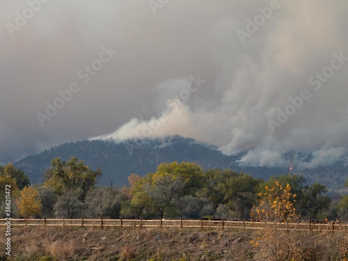 Boulder  CO 10-17-2020  Calwood Fire  Forest Fire about 1 mile east of the fire