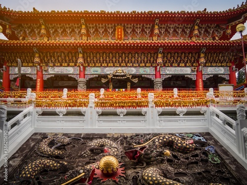 Decorated Dragon at Wen Wu Temple in Taiwan photo