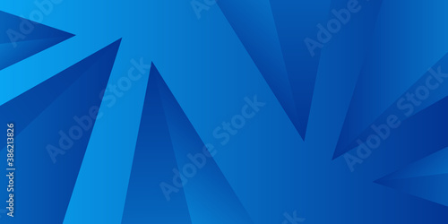 Modern blue abstract presentation background with 3D triangle shape element as border for design banner illustrator