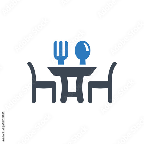 Restaurant table reserved icon