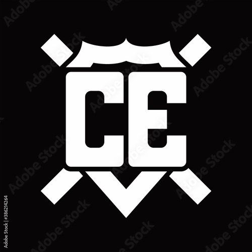 Free Download CE Logo monogram isolated on shield shape with rounded line - GFXLoad