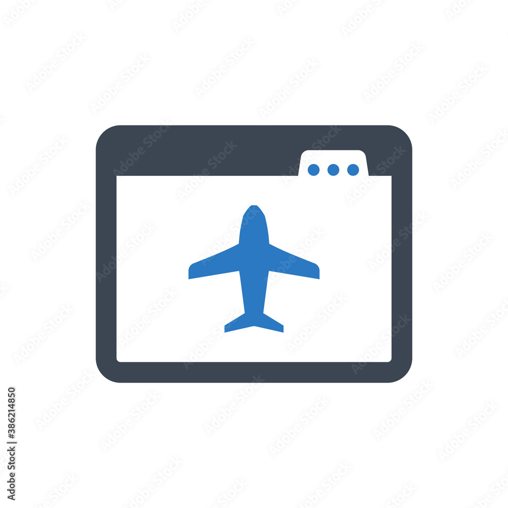 Online flight booking icon Online flight booking icon