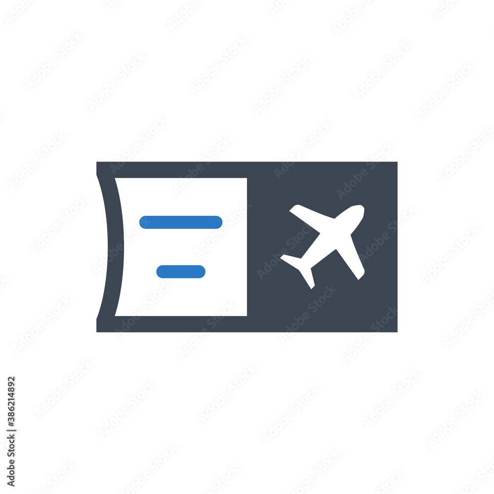 Obraz premium Flight ticket icon