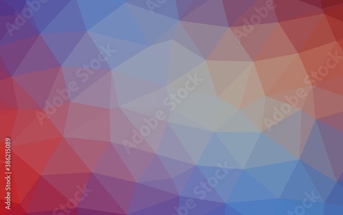 Light Blue, Red vector blurry triangle pattern.