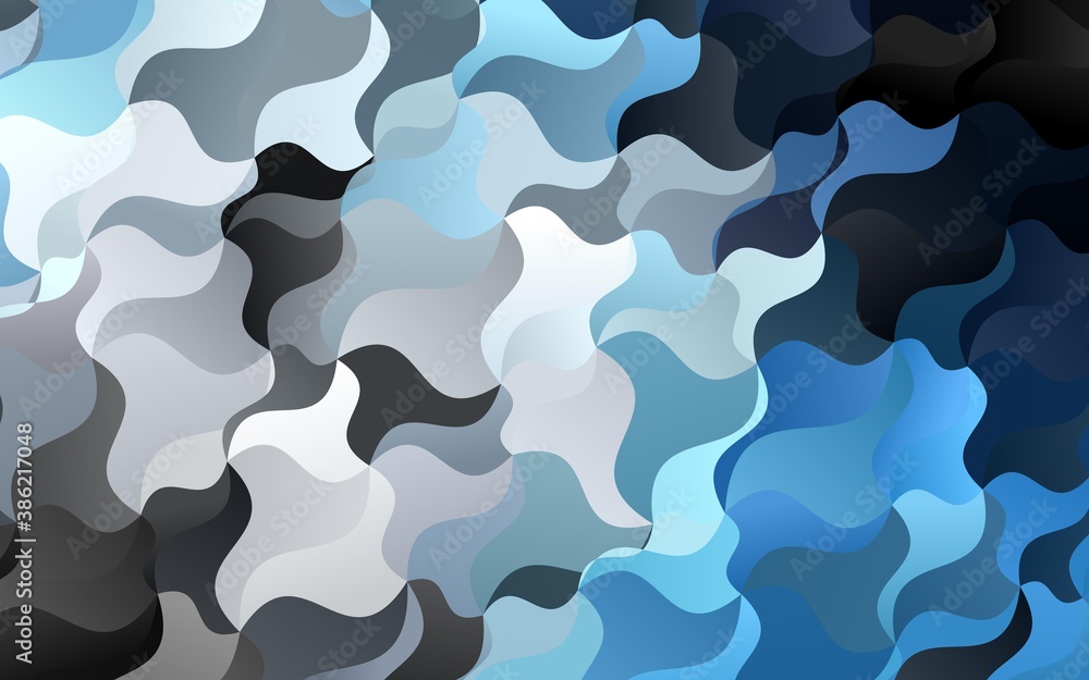 Dark Black vector pattern with lines, ovals. Dark Black vector pattern with lines, ovals.